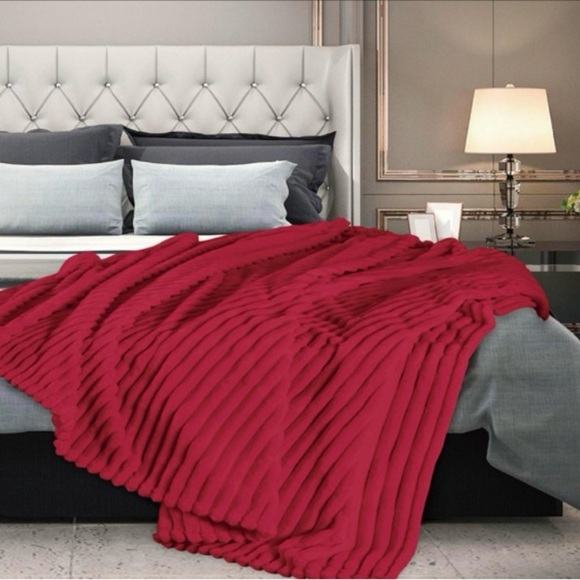 Elegant Tan Ribbed Premium Throw Blanket - Picture 6 of 11